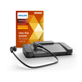 Philips LFH-7277 Professional Transcription Kit with SpeechExec Pro Transcribe software & USB Foot Control