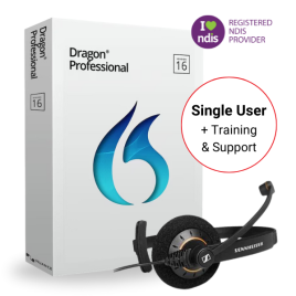 Dragon Professional v16 Stand-Alone Speech Recognition Software discounted bundle package for NDIS clients