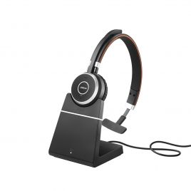 Jabra Evolve 65+ Wireless Bluetooth Headset with charging stand